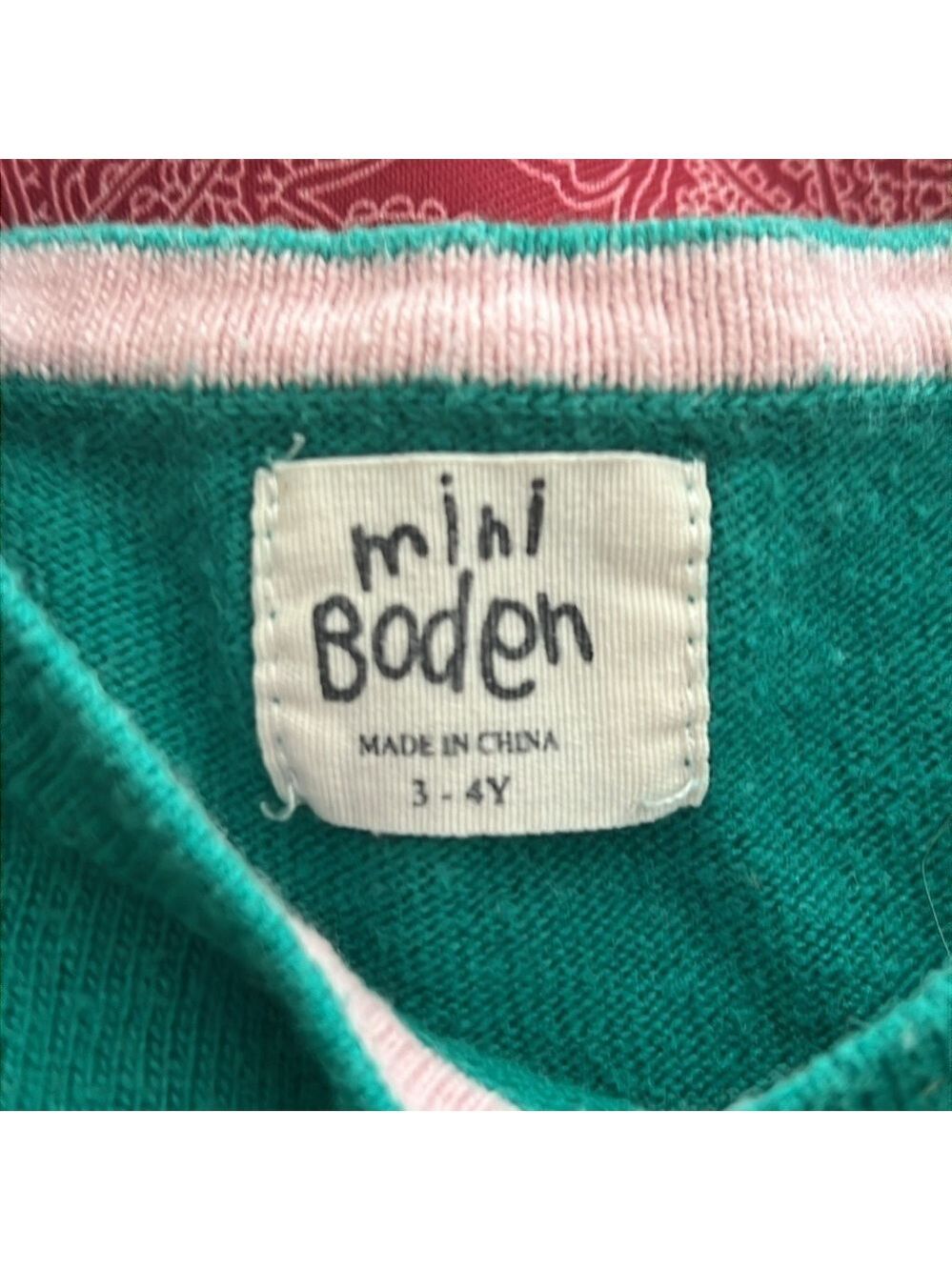 MINI BODEN girls 3-4y Christmas reindeer dress. Green. - Picture 2 of 8